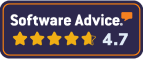 Eine Plakette, die zeigt, dass COMP4 von Software Advice mit 4,7 Sternen bewertet wurde.